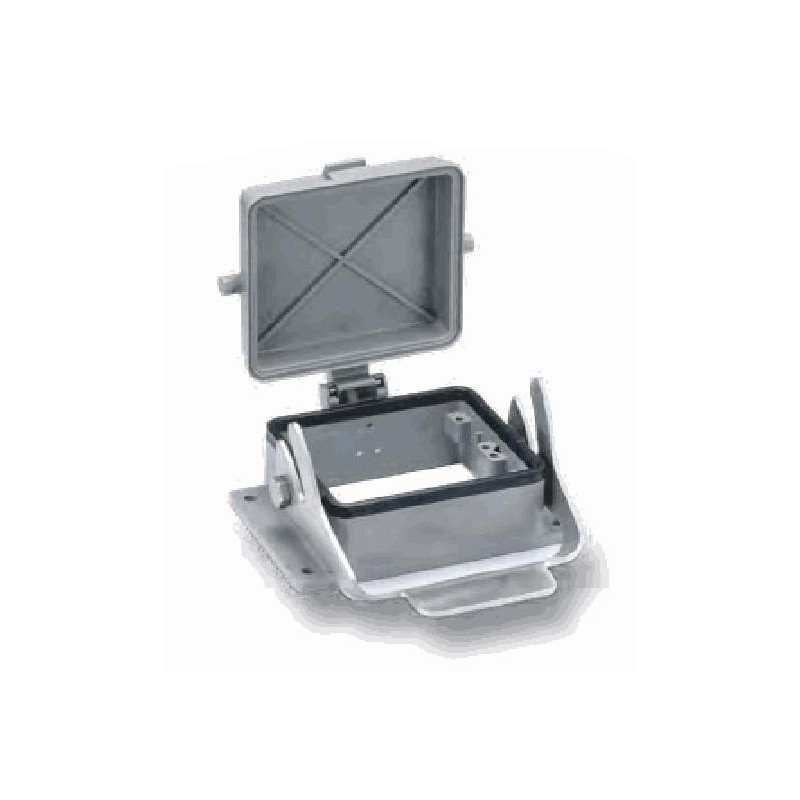 Embase encastrée 32B, Aluminium moulé sous pression, acier inoxydable, IP65, Sortie basse